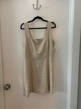 Old Navy Beige Linen-Blend Mini Dress